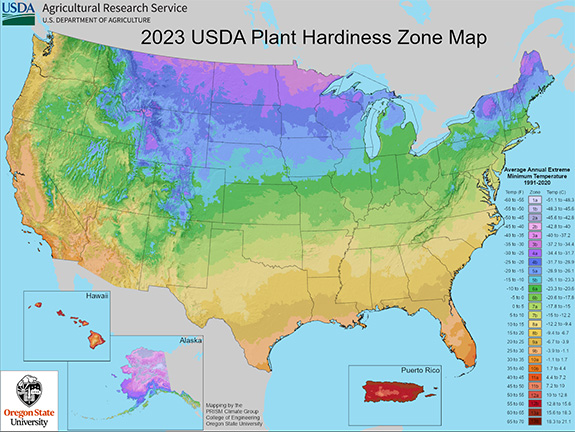 USDA zone map